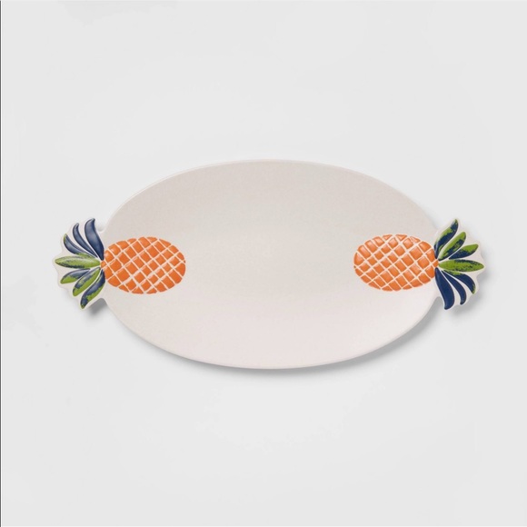 NWT 21" x 10" Melamine and Bamboo Pineapple Serving Platter - Opalhouse - Picture 3 of 9